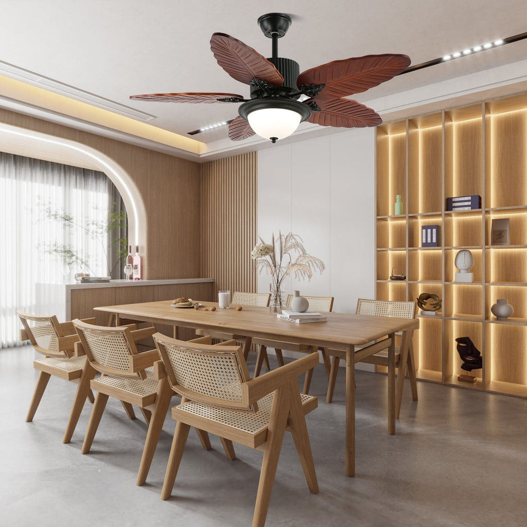 Ventilateur de Plafond Alistair avec Lumière et Pales en Bois