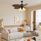 Plafonnier ventilateur Virel en bois tropical