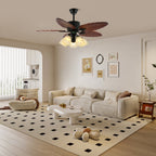 Plafonnier ventilateur Virel en bois tropical