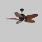 Plafonnier Ventilateur Virella en Bois Tropical et Verre
