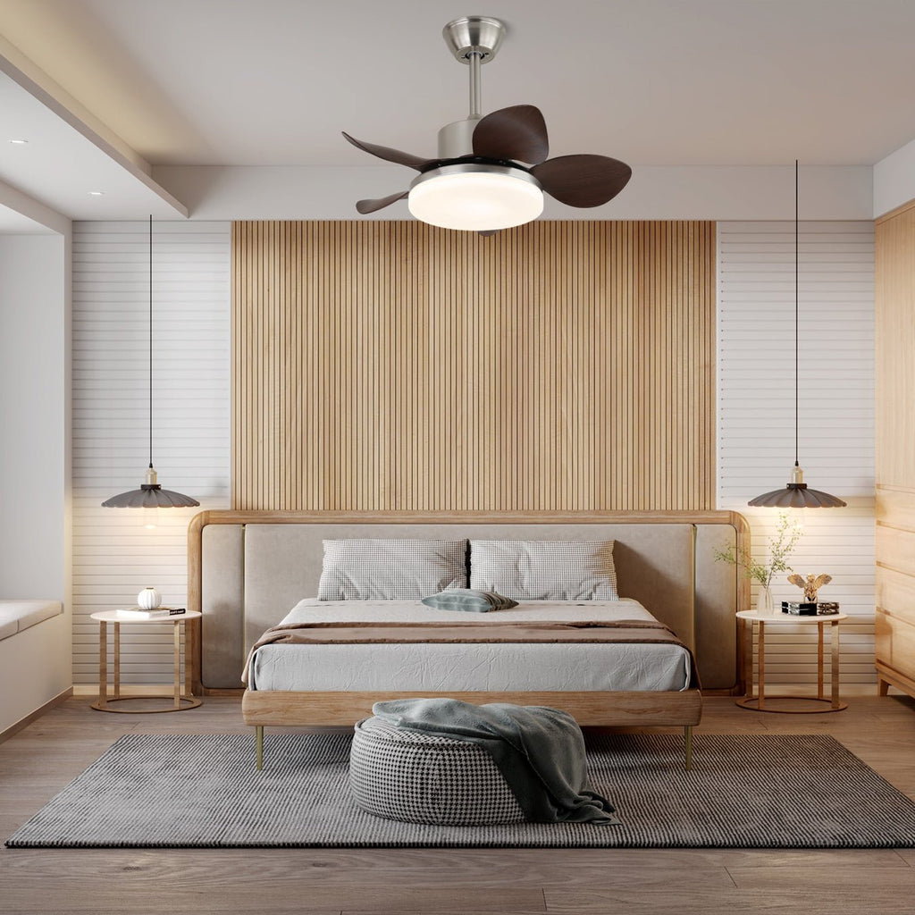 Plafonnier Ventilateur Kaelen en Bois