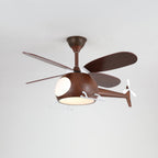 Ventilateur de plafond et luminaire Aviara Bois Moderne pour chambre d'enfant