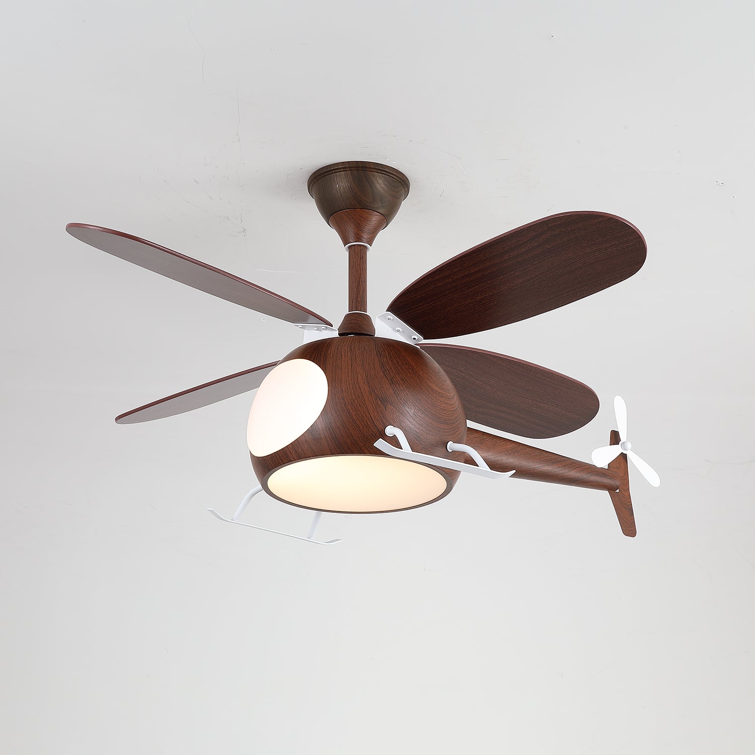 Ventilateur de plafond et luminaire Aviara Bois Moderne pour chambre d'enfant