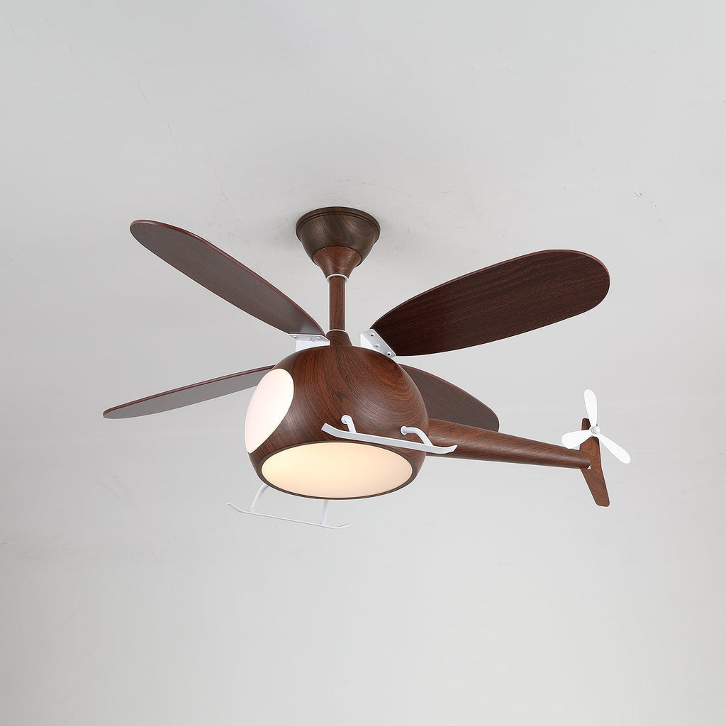 Ventilateur de plafond et luminaire Aviara Bois Moderne pour chambre d'enfant