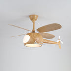 Ventilateur de plafond et luminaire Aviara Bois Moderne pour chambre d'enfant