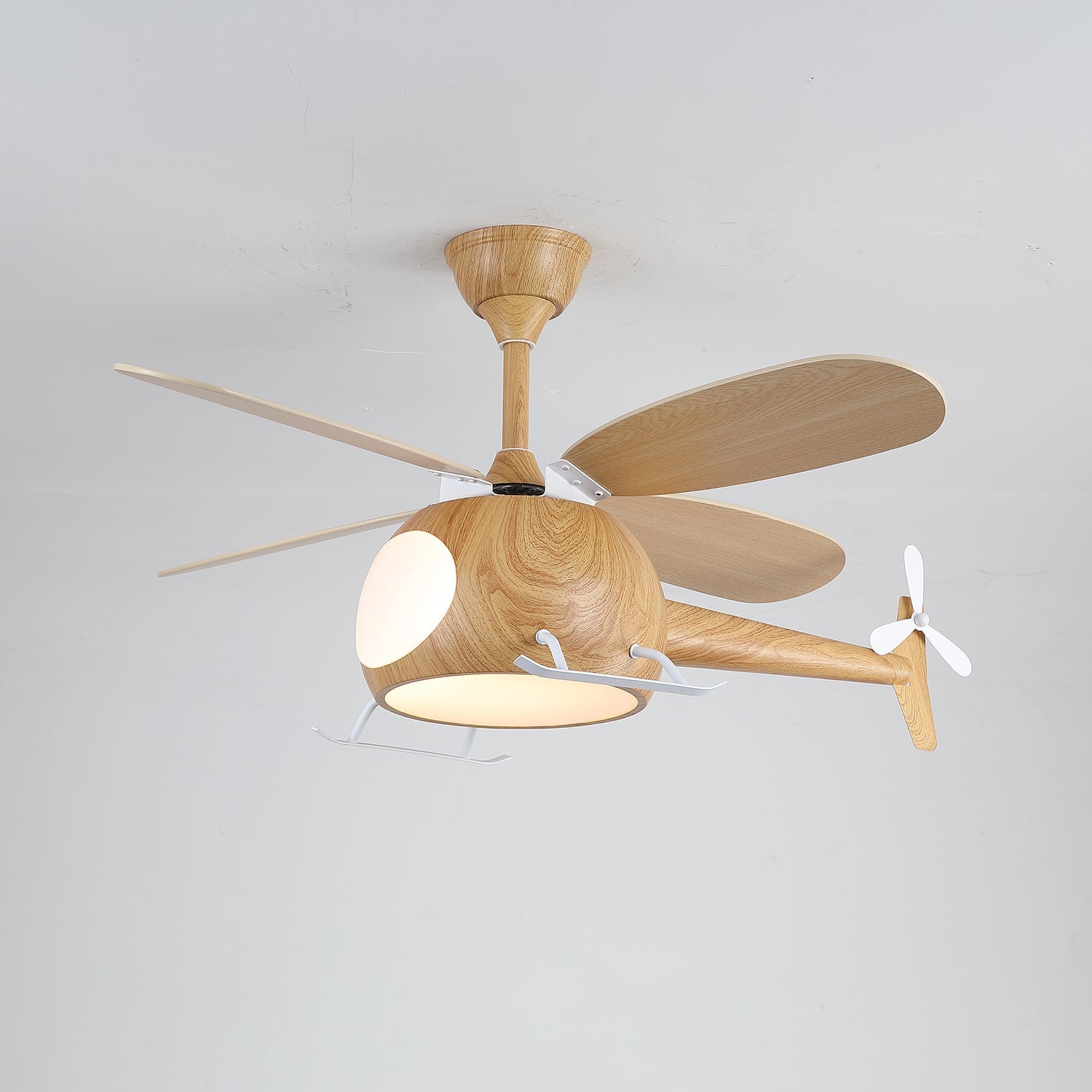 Ventilateur de plafond et luminaire Aviara Bois Moderne pour chambre d'enfant