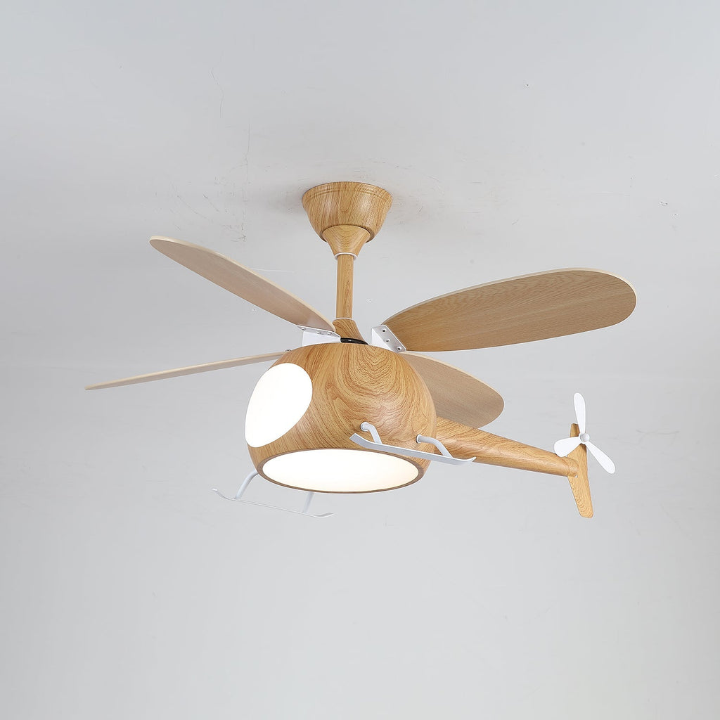 Ventilateur de plafond et luminaire Aviara Bois Moderne pour chambre d'enfant