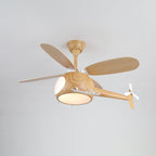 Ventilateur de plafond et luminaire Aviara Bois Moderne pour chambre d'enfant