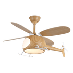 Ventilateur de plafond et luminaire Aviara Bois Moderne pour chambre d'enfant