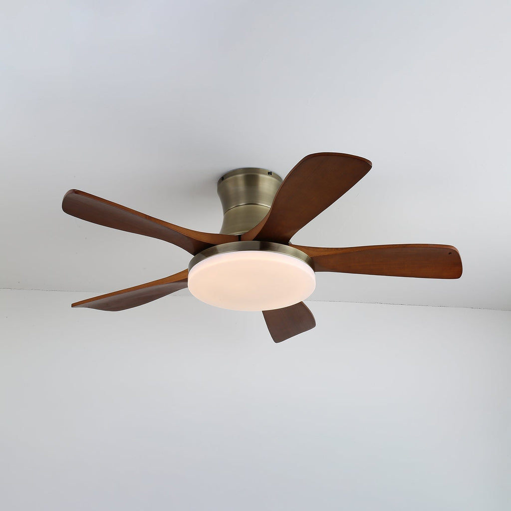 Ventilateur de Plafond Luminaire Brevo Pales en Bois