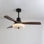 Ventra Plafonnier Ventilateur Vintage en Verre et Bois