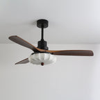 Ventra Plafonnier Ventilateur Vintage en Verre et Bois