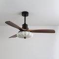 Ventra Plafonnier Ventilateur Vintage en Verre et Bois