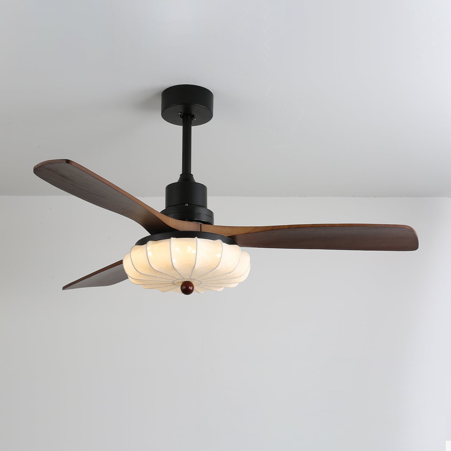 Ventra Plafonnier Ventilateur Vintage en Verre et Bois