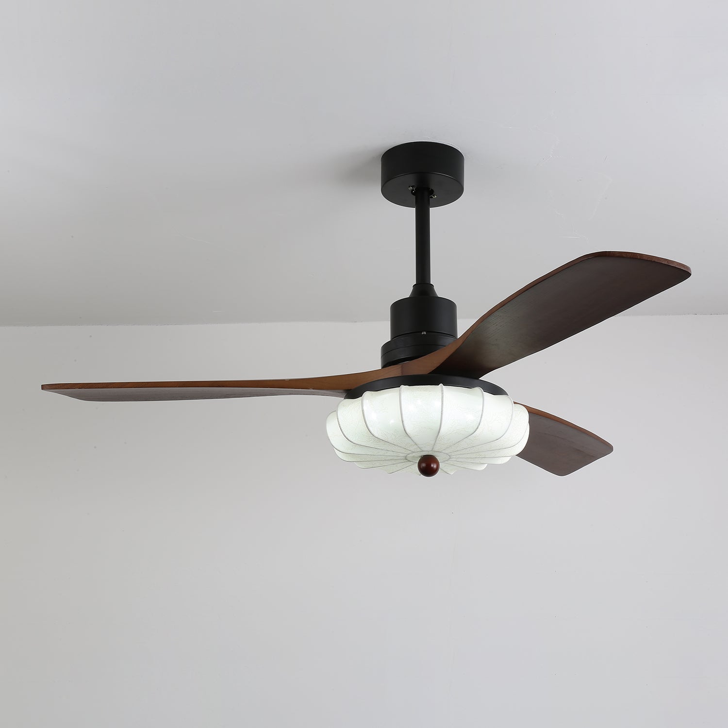 Ventra Plafonnier Ventilateur Vintage en Verre et Bois