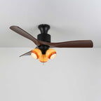 Plafonnier ventilateur Gwen en verre vintage