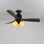 Plafonnier ventilateur Gwen en verre vintage