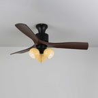 Plafonnier ventilateur Gwen en verre vintage