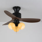 Plafonnier ventilateur Gwen en verre vintage