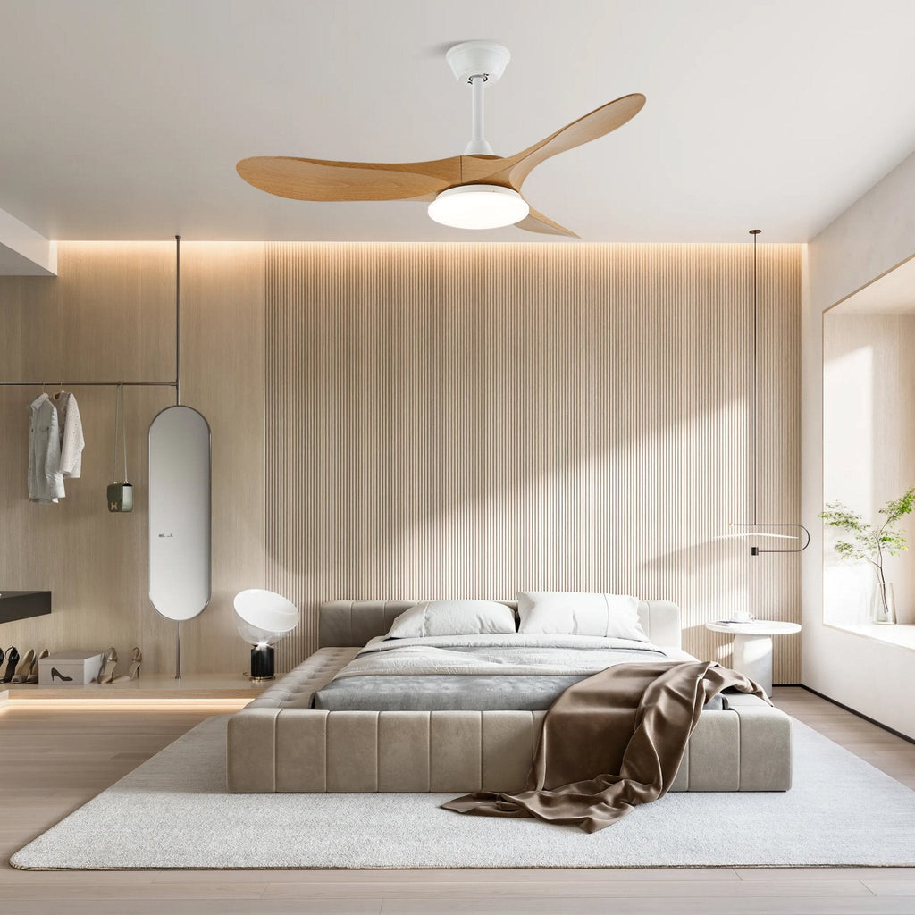 Plafonnier ventilateur moderne en bois Velix