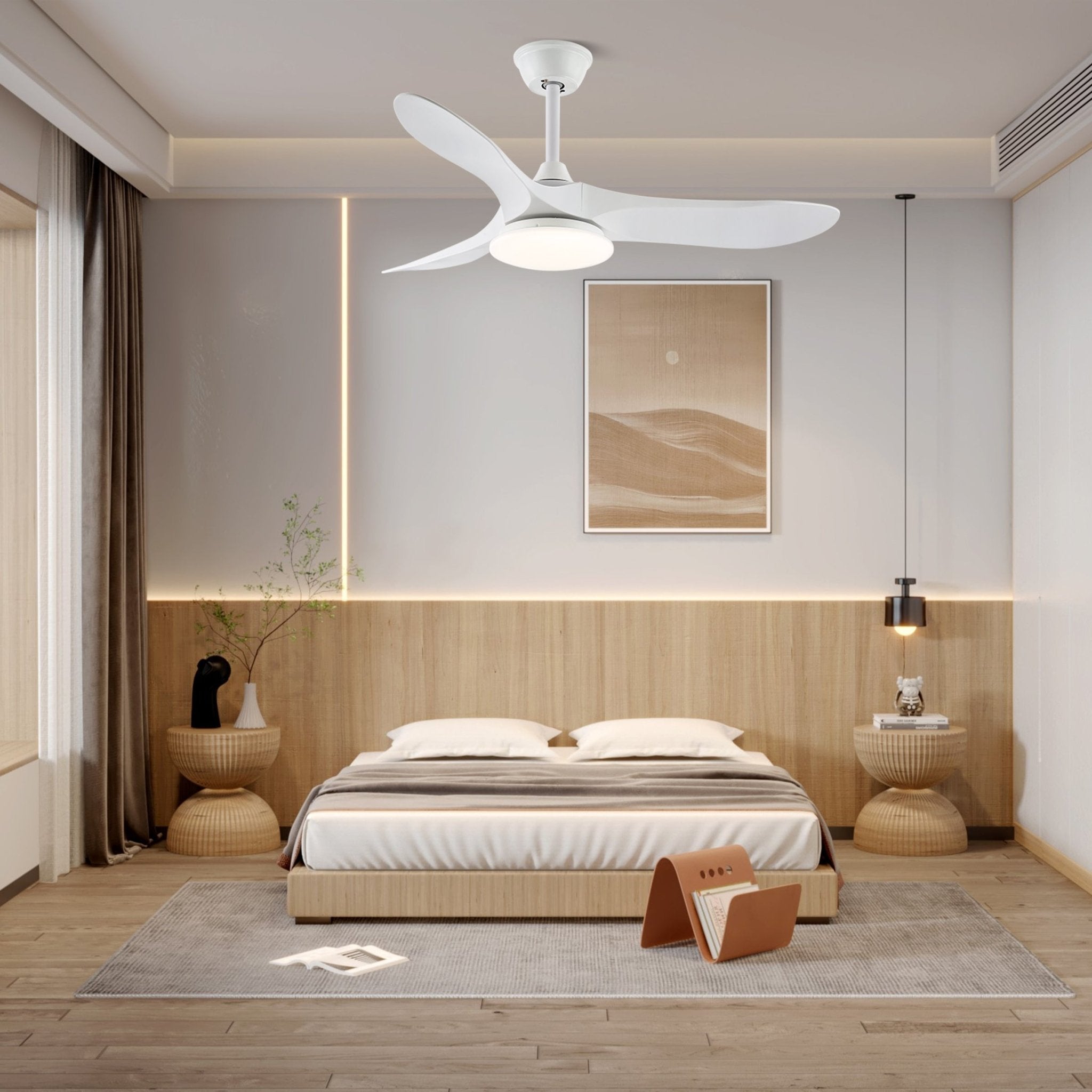 Ventilateur de plafond minimaliste Oriken avec lumière