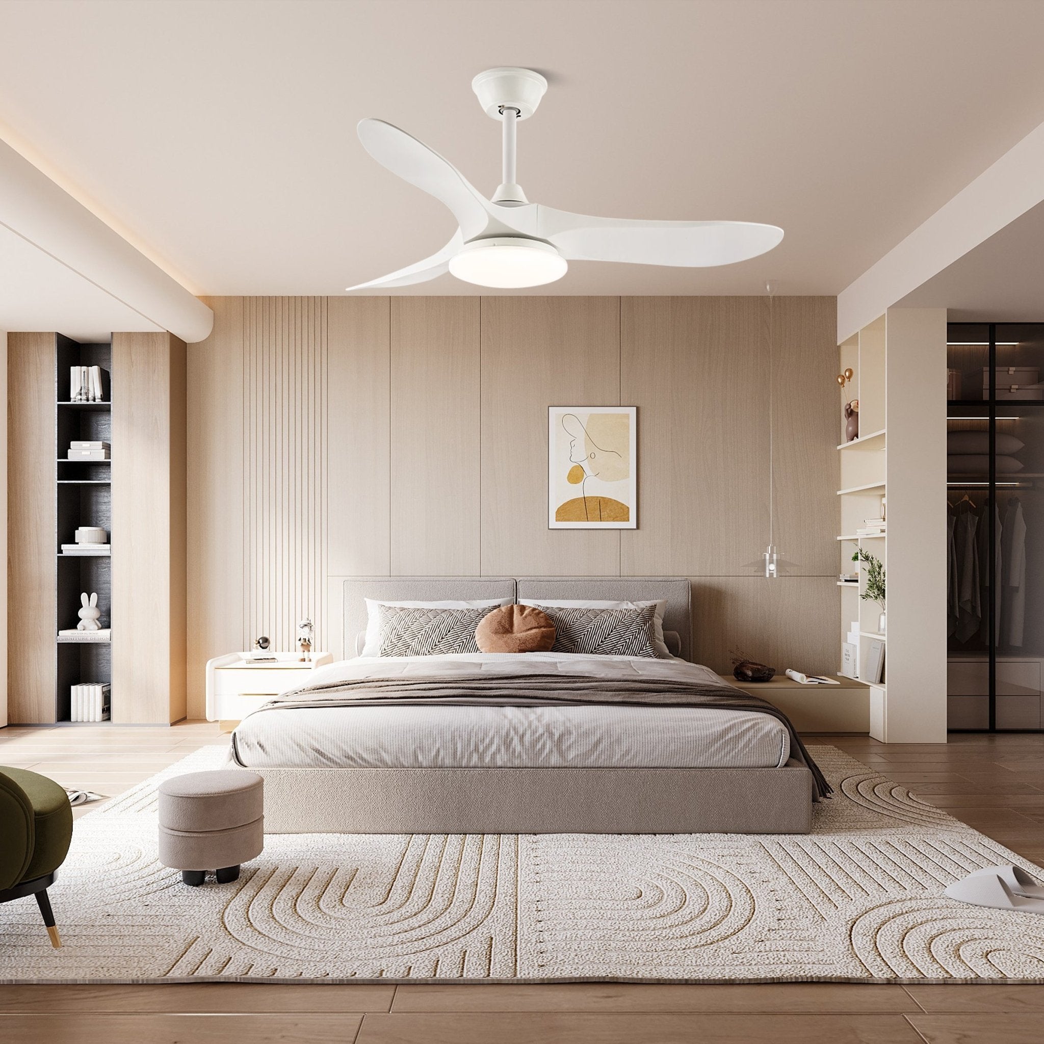Ventilateur de plafond minimaliste Oriken avec lumière