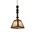 Alsorisra Lampe Suspension en Verre et Bois à Style Vintage