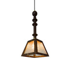 Alsorisra Lampe Suspension en Verre et Bois à Style Vintage