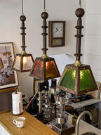 Alsorisra Lampe Suspension en Verre et Bois à Style Vintage