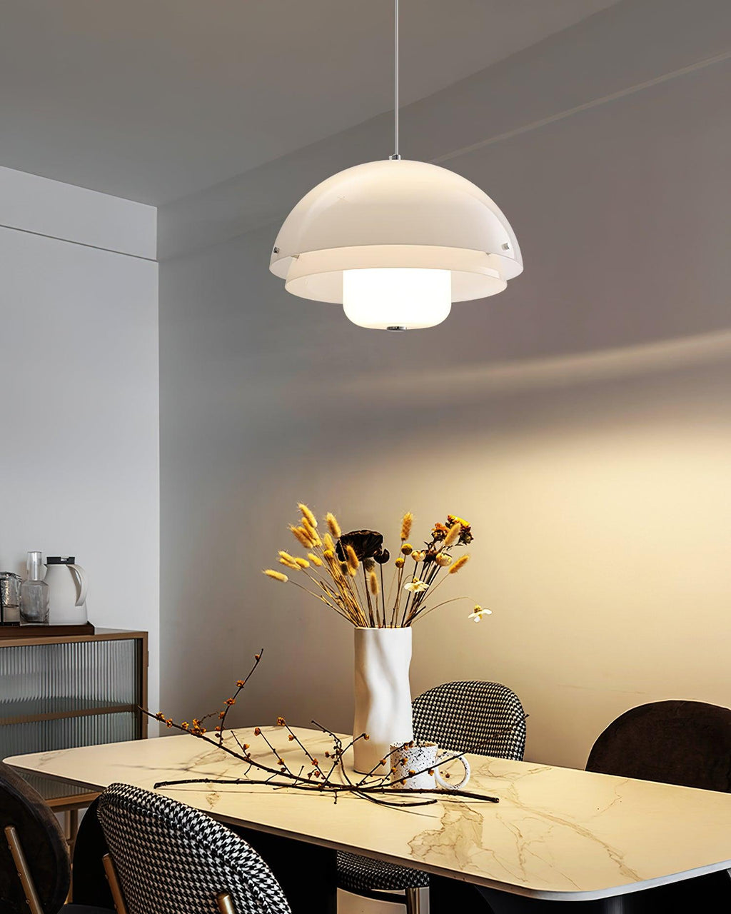 Cuthean Lampe Suspension Verre Blanc Laitier