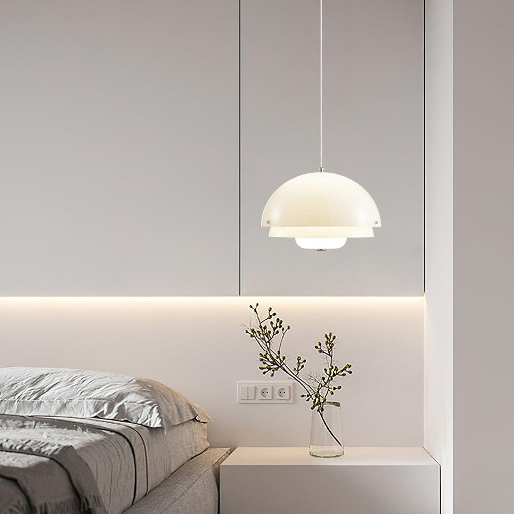Cuthean Lampe Suspension Verre Blanc Laitier