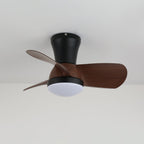 Ventilateur de plafond moderne Avelo en bois avec lumière