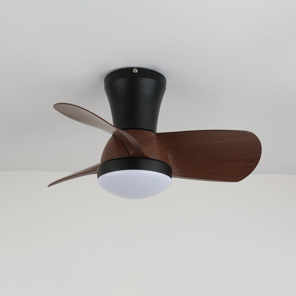 Ventilateur de plafond moderne Avelo en bois avec lumière