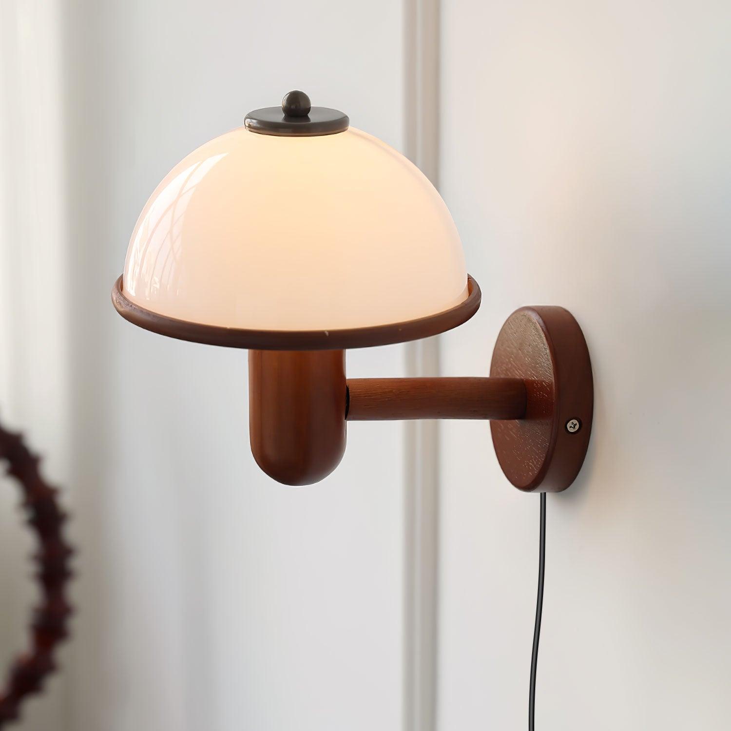 Lustra Applique Murale Champignon Bois de Chêne