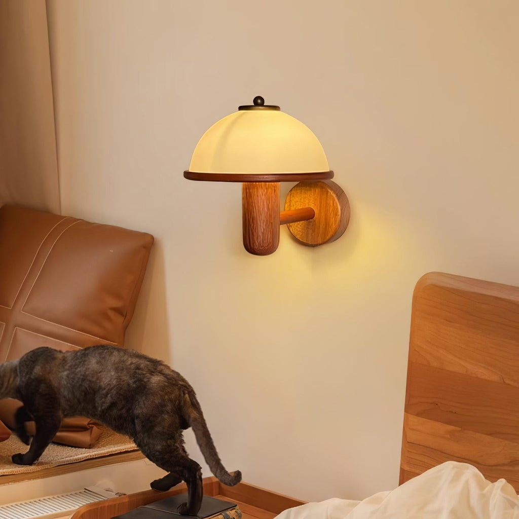 Lustra Applique Murale Champignon Bois de Chêne