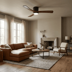 Ventilateur de plafond nordique en bois Ezra avec lumière