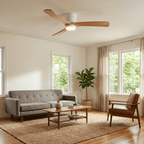 Ventilateur de plafond nordique en bois Ezra avec lumière