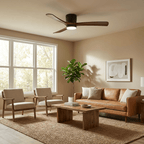 Ventilateur de plafond nordique en bois Ezra avec lumière