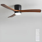 Ventilateur de plafond nordique en bois Ezra avec lumière