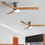 Ventilateur de plafond nordique en bois Ezra avec lumière