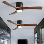Ventilateur de plafond nordique en bois Ezra avec lumière