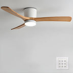Ventilateur de plafond nordique en bois Ezra avec lumière