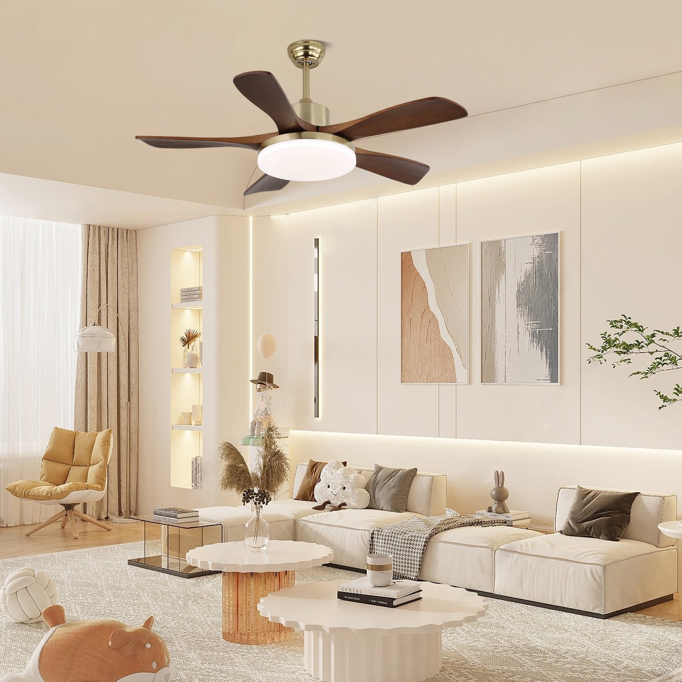 Ventilateur de Plafond Luminaire Aurelia en Bois
