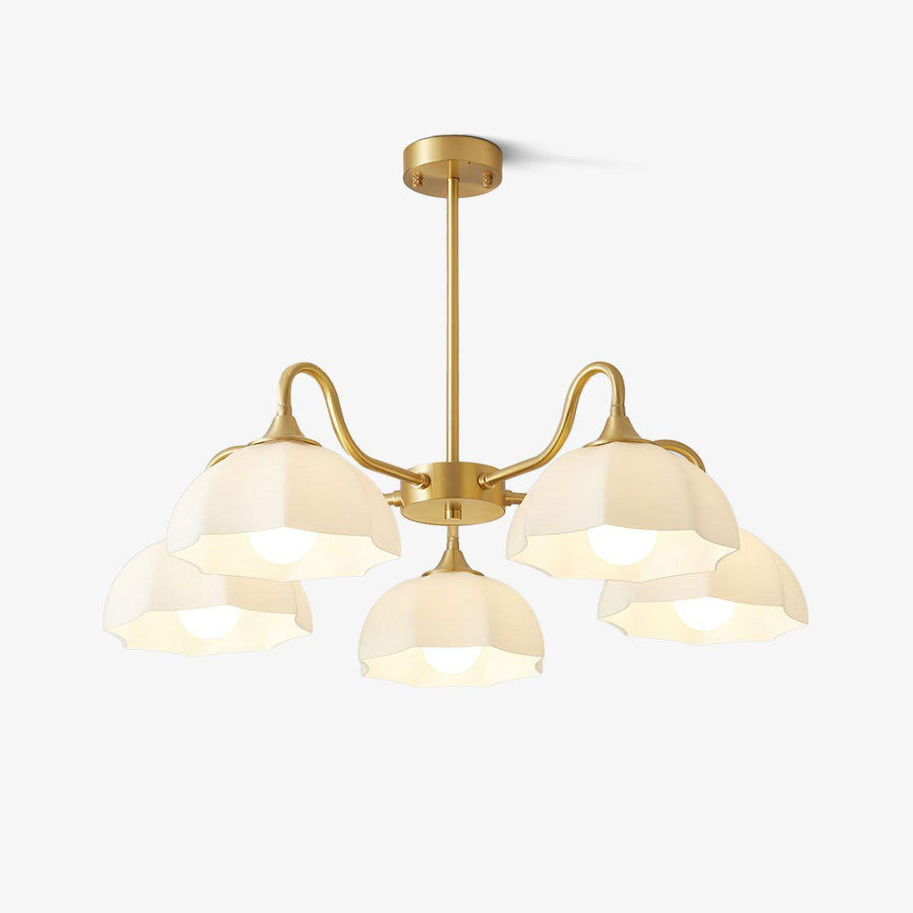 Lustra Lustre Bol En Verre Octagonal Cuivre Français