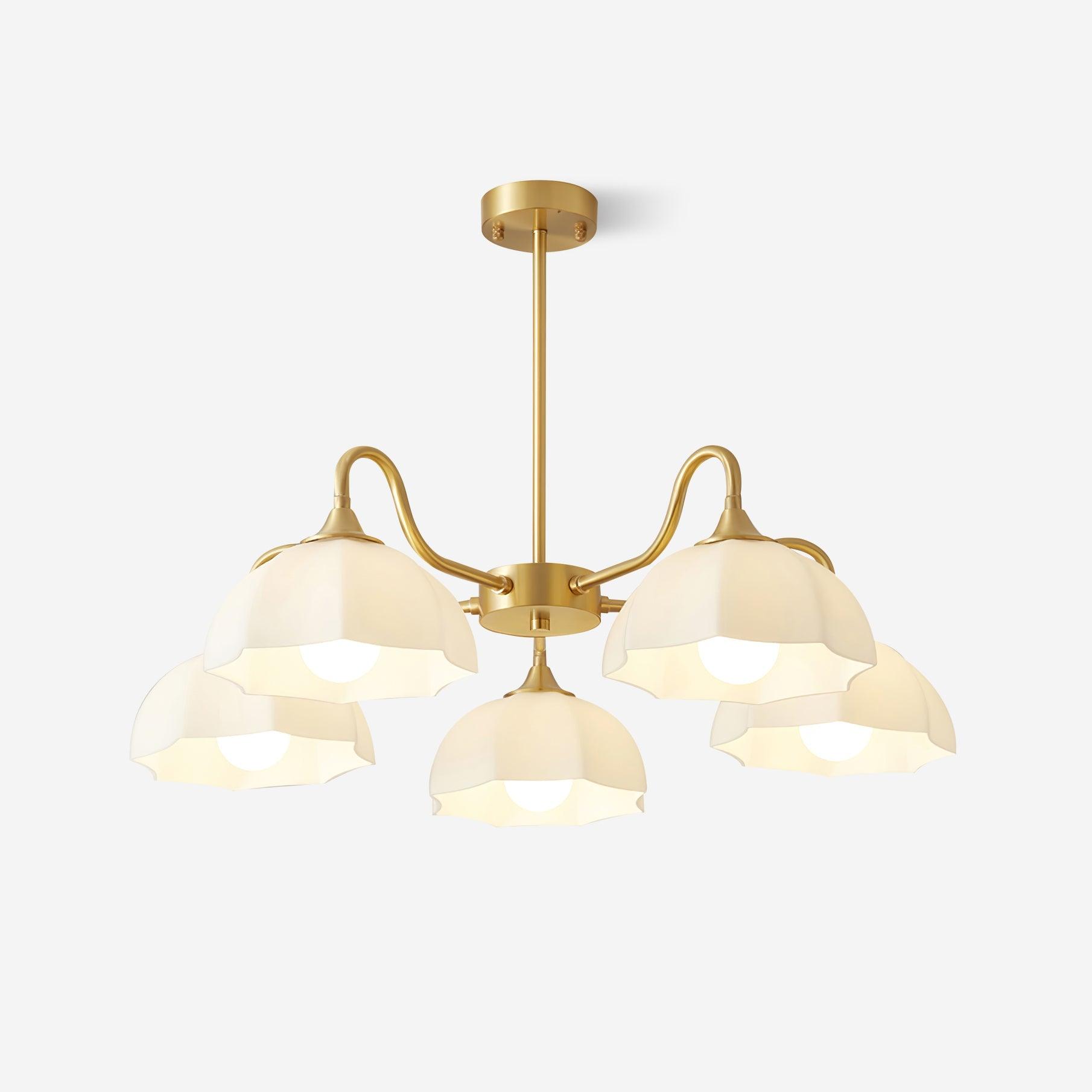 Lustra Lustre Bol En Verre Octagonal Cuivre Français