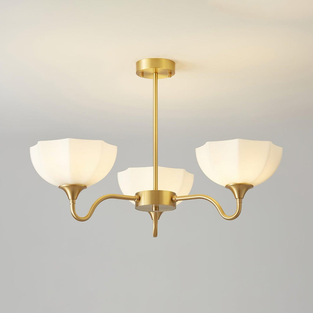 Lustra Lustre Bol En Verre Octagonal Cuivre Français