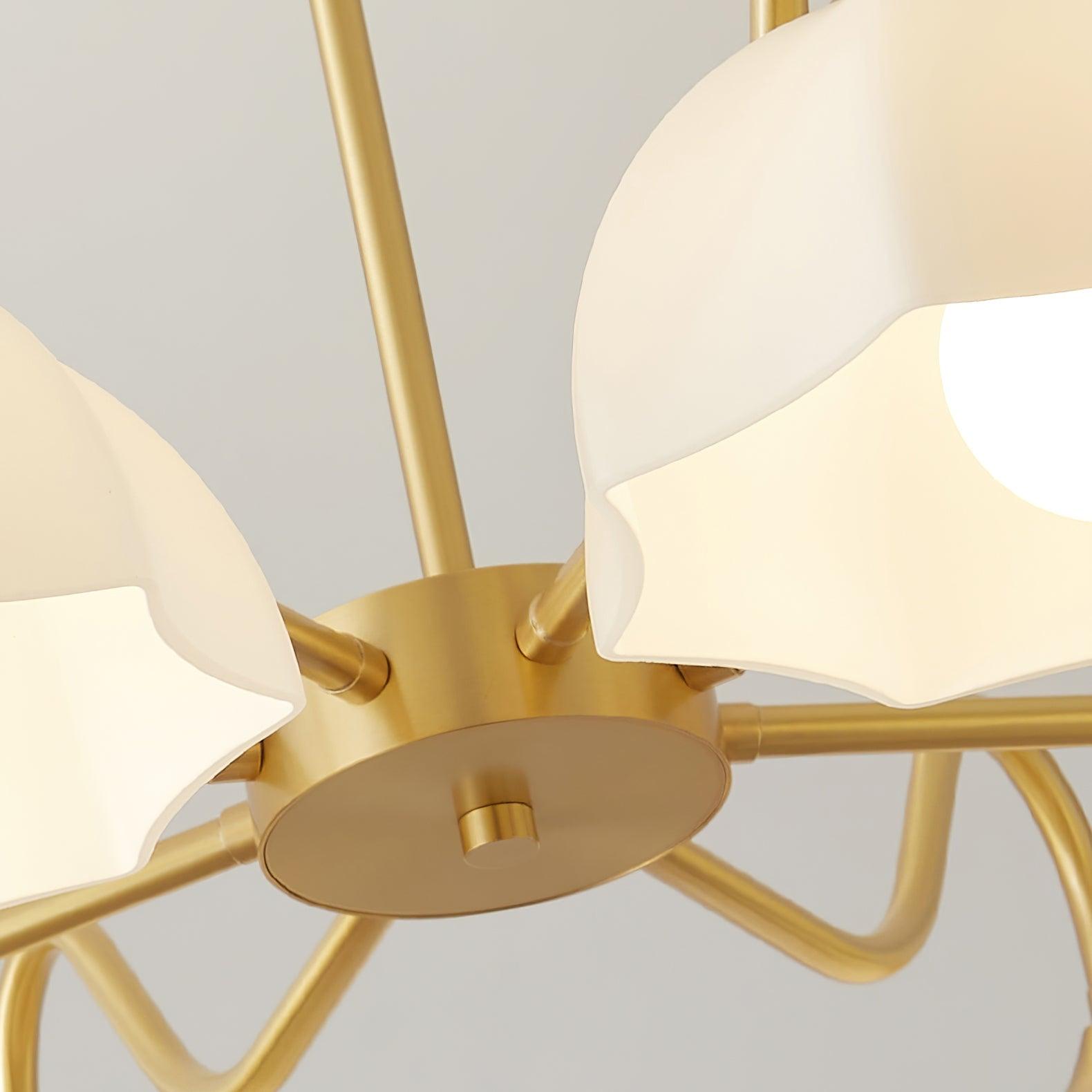 Lustra Lustre Bol En Verre Octagonal Cuivre Français
