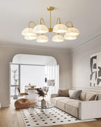 Lustra Lustre Bol En Verre Octagonal Cuivre Français