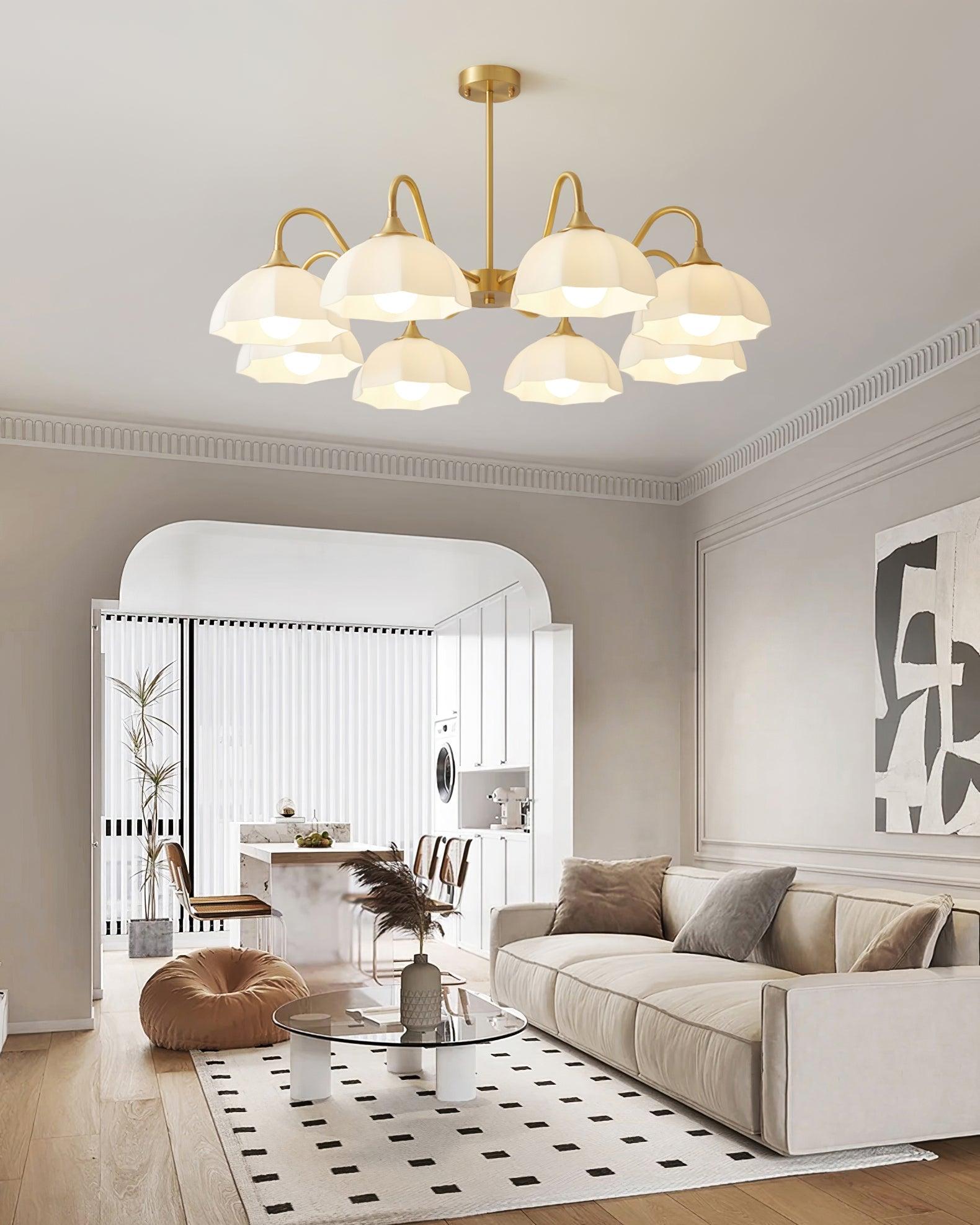 Lustra Lustre Bol En Verre Octagonal Cuivre Français