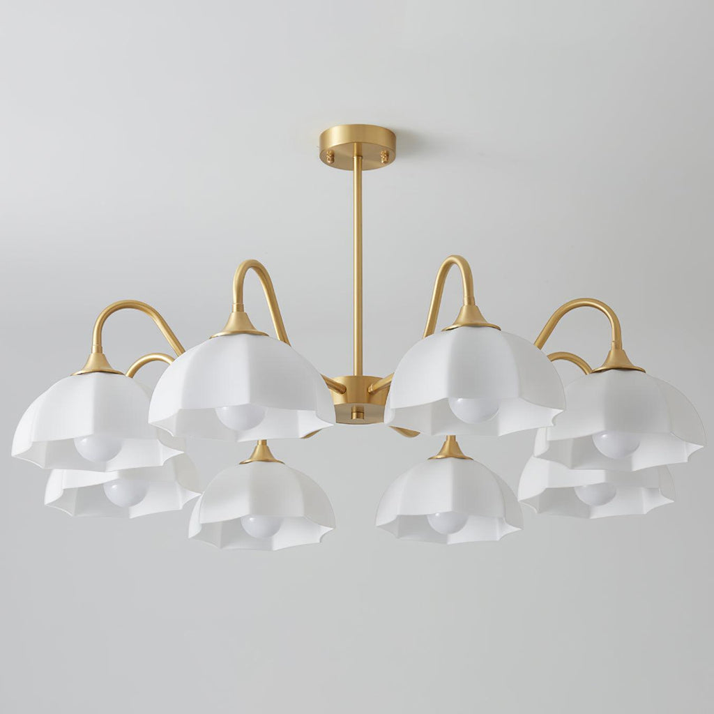 Lustra Lustre Bol En Verre Octagonal Cuivre Français